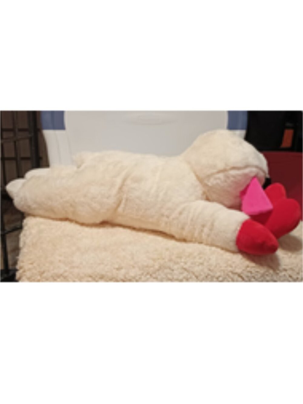 NWT~ Multipet's Jumbo Valentines Plush Lamb Chop Dog Toy w/ Red 3-D Heart "XOXO" - Picture 7 of 12